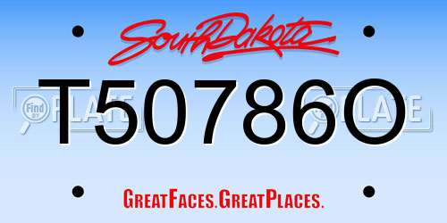 T50786O South Dakota License Plate