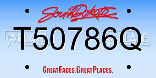 T50786Q South Dakota License Plate
