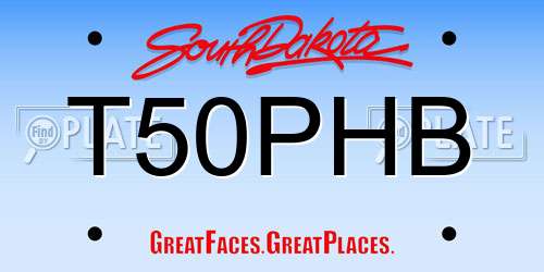 T50PHB South Dakota License Plate