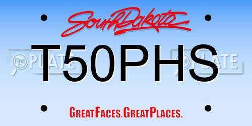 T50PHS South Dakota License Plate