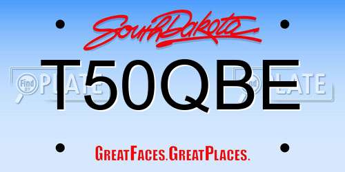 T50QBE South Dakota License Plate
