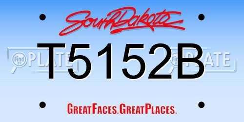 T5152B South Dakota License Plate