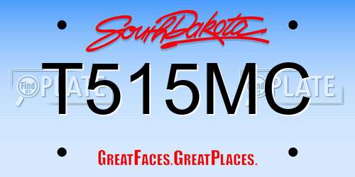 T515MC South Dakota License Plate
