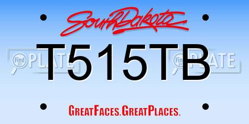 T515TB South Dakota License Plate