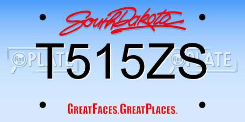 T515ZS South Dakota License Plate