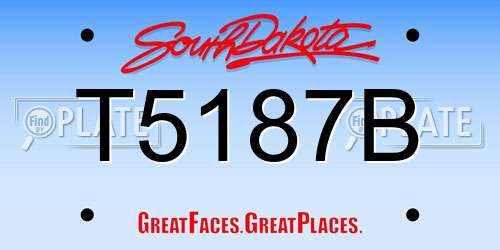 T5187B South Dakota License Plate