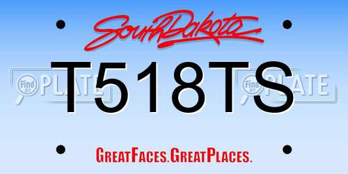 T518TS South Dakota License Plate