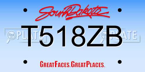 T518ZB South Dakota License Plate