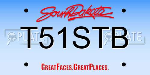 T51STB South Dakota License Plate