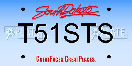 T51STS South Dakota License Plate