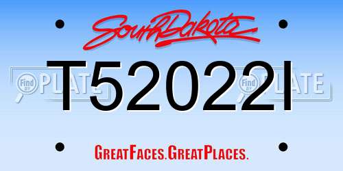 T52022I South Dakota License Plate