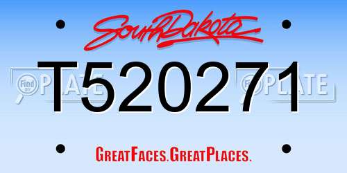 T520271 South Dakota License Plate