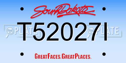 T52027I South Dakota License Plate