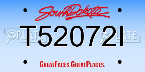 T52072I South Dakota License Plate