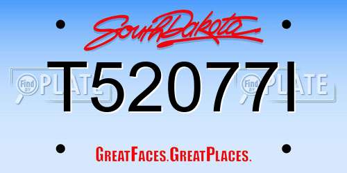 T52077I South Dakota License Plate