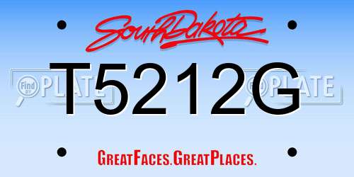 T5212G South Dakota License Plate