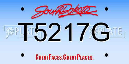 T5217G South Dakota License Plate