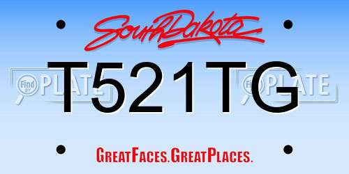 T521TG South Dakota License Plate
