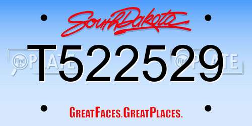 T522529 South Dakota License Plate