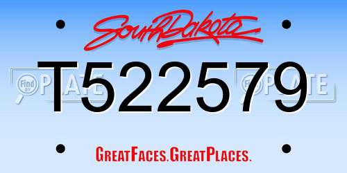 T522579 South Dakota License Plate
