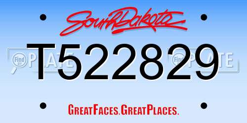 T522829 South Dakota License Plate