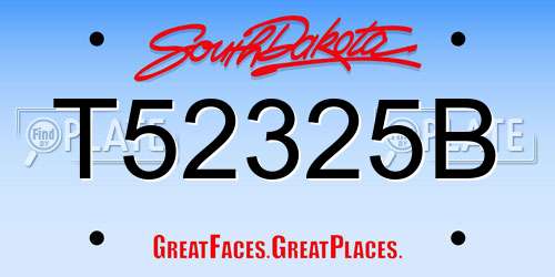 T52325B South Dakota License Plate