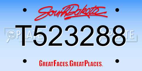 T523288 South Dakota License Plate