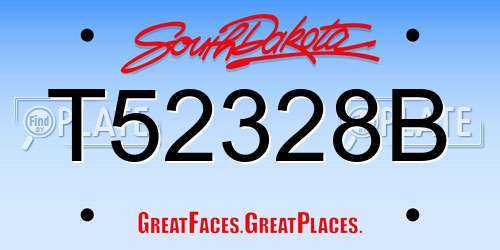 T52328B South Dakota License Plate