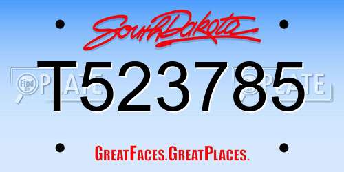 T523785 South Dakota License Plate
