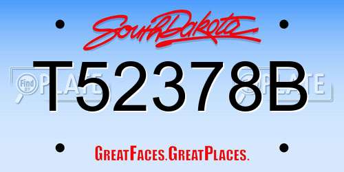 T52378B South Dakota License Plate