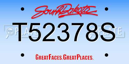 T52378S South Dakota License Plate