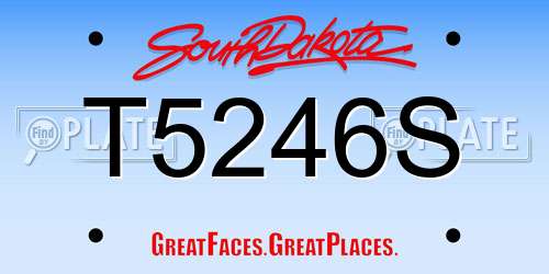 T5246S South Dakota License Plate