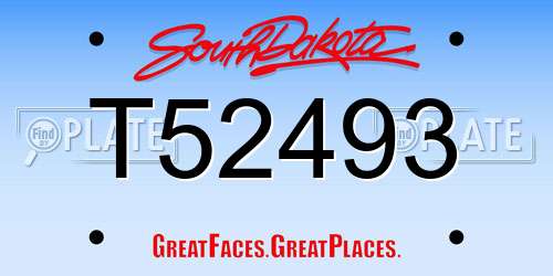 T52493 South Dakota License Plate
