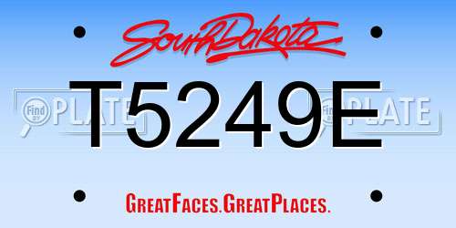 T5249E South Dakota License Plate