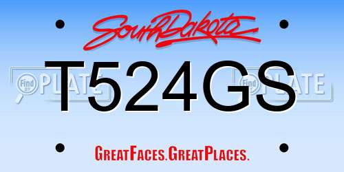 T524GS South Dakota License Plate