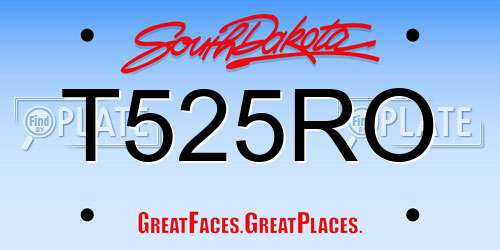 T525RO South Dakota License Plate