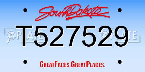 T527529 South Dakota License Plate