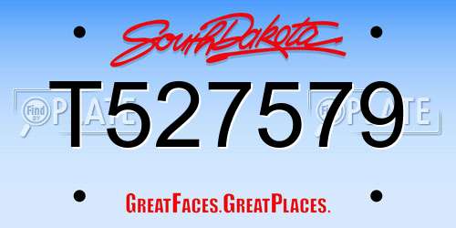 T527579 South Dakota License Plate