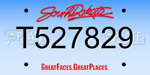 T527829 South Dakota License Plate