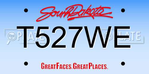 T527WE South Dakota License Plate