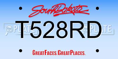 T528RD South Dakota License Plate