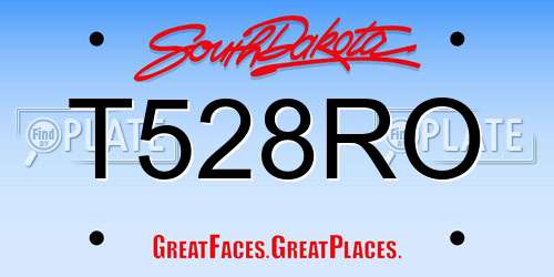 T528RO South Dakota License Plate