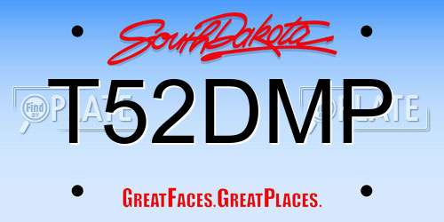 T52DMP South Dakota License Plate