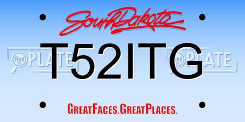 T52ITG South Dakota License Plate