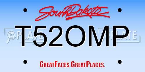 T52OMP South Dakota License Plate