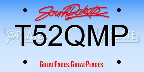 T52QMP South Dakota License Plate