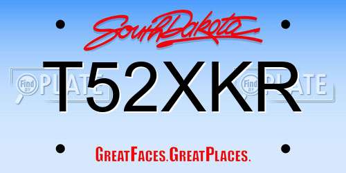 T52XKR South Dakota License Plate