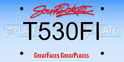 T530FI South Dakota License Plate