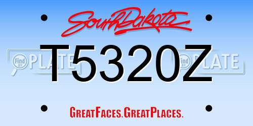 T5320Z South Dakota License Plate