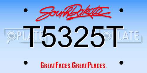 T5325T South Dakota License Plate